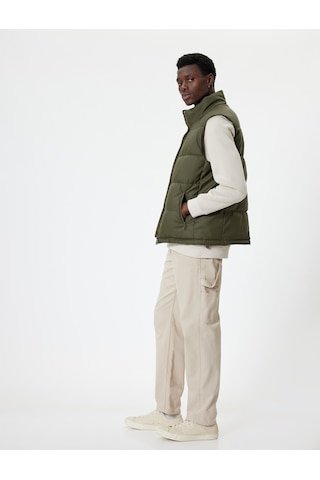Koton Şişme Yelek Slim Fit Dik Yaka Haki 5wam20045hw Haki