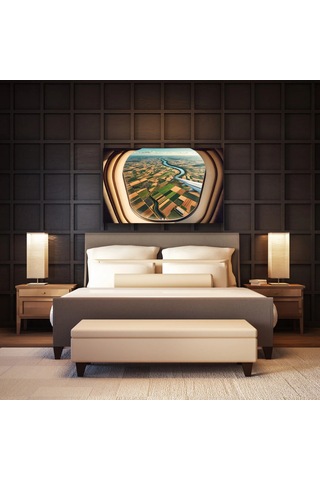 Northcity Uçak Penceresi Manzara Kanvas Tablo 100x160cm 100 x 100