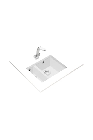 Teka Square 560 Tg Çift Hazneli Tezgahaltı Tegranite Eviye - Arctic White - 115260033