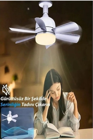 Helios Vantilatörlü Led Ampul E27 Duy Uzaktan Kumandalı 3 Modlu Fanlı Lamba