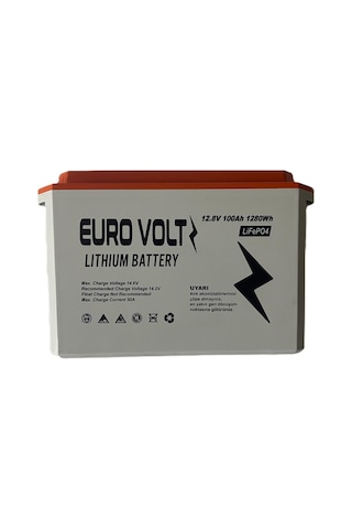 Eurovolt-lifepo4 Akü 12.8v 100ah Dijital Ekranlı Lityum Akü