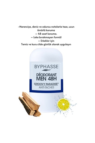 Byphasse Groovy Paradise 48H Erkek Roll-On Deodorant 50 ML