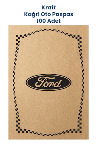 Kraft 120gr Ford Uyumlu Oto Paspas Kağıdı 100 Adet - 35x50cm - Kalın Kağıt Baskılı