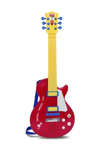 Elektronik Tuşlu Ve Telli Askılı Kırmızı Gitar
