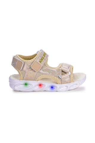Kiko Kids 133 Hologram Işıklı Günlük Kız Çocuk Cırtlı Sandalet Ay Çok Renkli