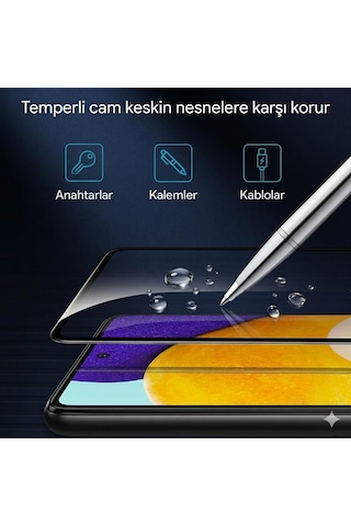Samsung Galaxy Uyumlu A37 5d Glass Temperli Cam Ekran Koruyucu Siyah