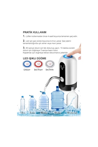 Vayomy Şarjlı Otomatik Damacana Su Pompası Tek Motorlu Bpa İçerm Diğer