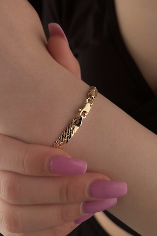 Fiyonk Kuyumculuk 14 Ayar Altın Kalın Balıksırtı Bileklik 001