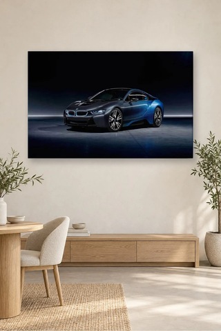 Fida Lacivert Stüdyo Işığında Bmw İ8 Canvas Tablo
