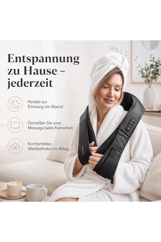 Zenet Kızılötesi Isıtmalı Boyun Masaj Aleti, Shiatsu Masaj Aleti Siyah