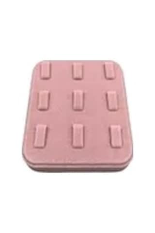 Süet Kumaş Pembe Renk 12/11 Cm Çoklu Tırnaklı Yüzük Sergileme Aksesuar Pembe