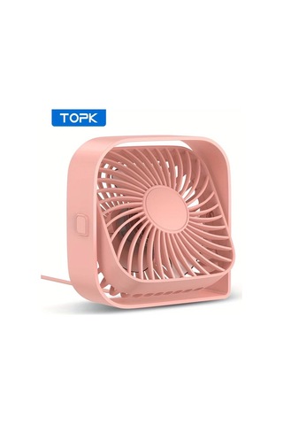 Boatshop1 Topk Mini Masa Fanı Pembe 3 Hız 4 İnç Usb Taşınabilir 360 Dönebilen Sessiz Masaüstü Fanı Ev Ofis