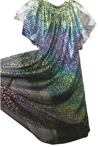 Kız Çocuk Renk Geçişli Astarlı Renkli Şık Elbise