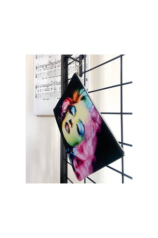 Herşey Nota Renkli Marilyn Monroe Clutch Portföy Çanta Çok Renkli
