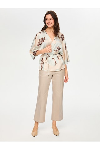 Faik Sönmez Çiçek Desen Viskon Kimono S26kmn004 Us26kmn00472 Taş