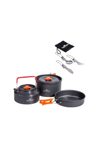 Tencere Tava Çaydanlık Ve Çatal Kaşık Bıçak Seti TTC-CKB-2792 Açık Gri