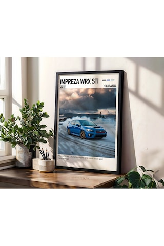 Subaru Impreza Wrx Stı Ahşap Çerçeveli Poster Tablo Rally Efsanesi