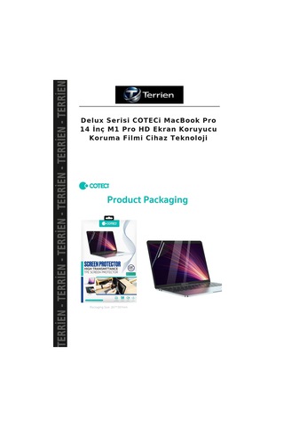 Delux Serisi Coteci Apple MacBook Uyumlu Pro 14 İnç M1 Pro Hd Ekran Koruyucu Koruma Filmi Cihaz Teknoloji