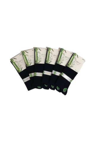 Emre Socks Emre Erkek 6'Lı Paket Bambu Dikişsiz Çorap - Siyah Siyah 40/44 Siyah
