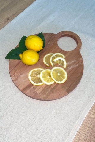 Ahşap Kesme Tahtası Sunumluk Doğal Kayın Ağacı 30x26 Cm - Kl-akt521a Ahşap