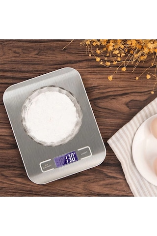 Lüx Dijital Mutfak Terazisi 5 Kg 1 Gr Hassas Paslanmaz Çelik + Pil Çok Renkli