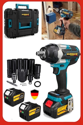 Stilmax STL1545SM 40VF Kömürsüz Çift Akülü Somun Sökme Sıkma Makinesi Vidalama Matkap Seti + 40 Parça Aksesuar