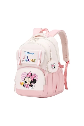 Wangxi Disney Minnie Mouse Sırt Çantası Sku A Özel İsim Ayarlanabilir Askı Hafif Rahat Tablet Bölmeli Büyük Kapasite Günlük Kullanım Seyahat Tatil Hediyesi 40g Geo Black