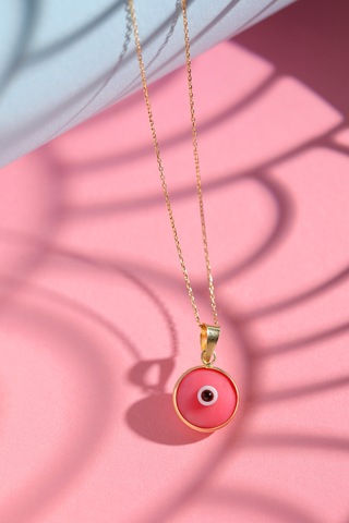 Kadın 14 Ayar Altın Nazar Göz Kolye Ucu - Mmkly1721