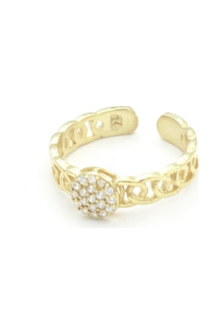 Brezza Lusso Jewelry Zirkon Taşlı Eklem Gümüş Yüzük Altın