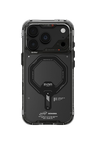 Apple Uyumlu iPhone 18 Pro Max Kılıf M-safe Şarj Özellikli Şeffaf Airbag Skinarma Saido Mag-charge Kapak Füme