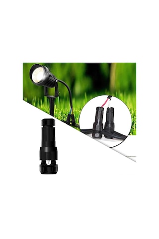 Yaozixa Siyah Nylon Bahçe Işığı Bağlantısı, Dış Mekan Elektrikli Bağlayıcı, Delikli Tap Konnektörü - 1 Adet