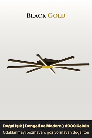 Enzo Light Pulsar Modern Led Tavan Avize - Aşağı Işık Kumandalı Dim Edilebilir Doğal Işık