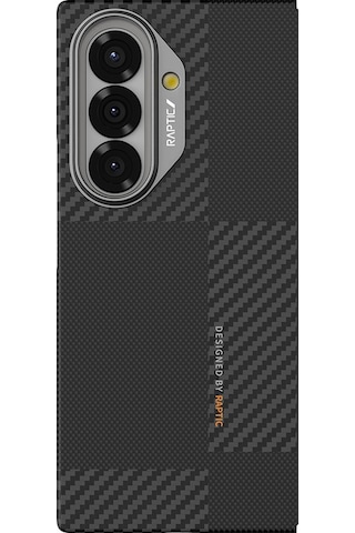Galaxy Z Fold 7 Kılıf M-safe Uyumlu Metal Kamera Çerçeveli Raptic 600d Aramid Geotik Serisi Siyah