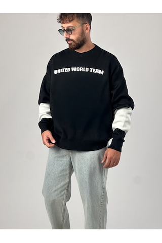 Oversize Siyah New York Erkek Triko Sweat Coc1043 Siyah