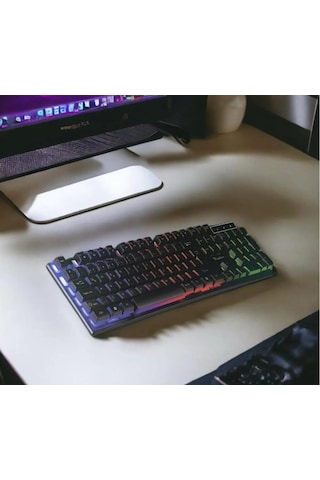 Rutter GK100 RGB LEDIşıklı Kablolu Oyuncu Q Klavye