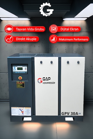 Gap Kompresör Vidalı Hava Kompresörü 30 HP Tek Makine GPV30a