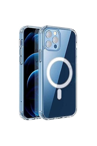 İphone 14 Pro Max İçin Magsafe Özellikli Çok Şık Şeffaf Kılıf Kristal Full Koruma 50 x 22