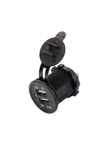 Motosiklet Araba Tekne Çift Usb Şarj Soketi 5V1A 5V2.1A 2 Usb Güç