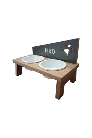 Realwood Özel İsimli Seramik Kaplı Kedi Köpek Mama Su Kabı Stantı