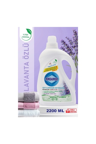 % 100 Doğal Bitkisel Sıvı Çamaşır Deterjanı Organik Lavanta Yağlı -tüm Renkler 2200 ML