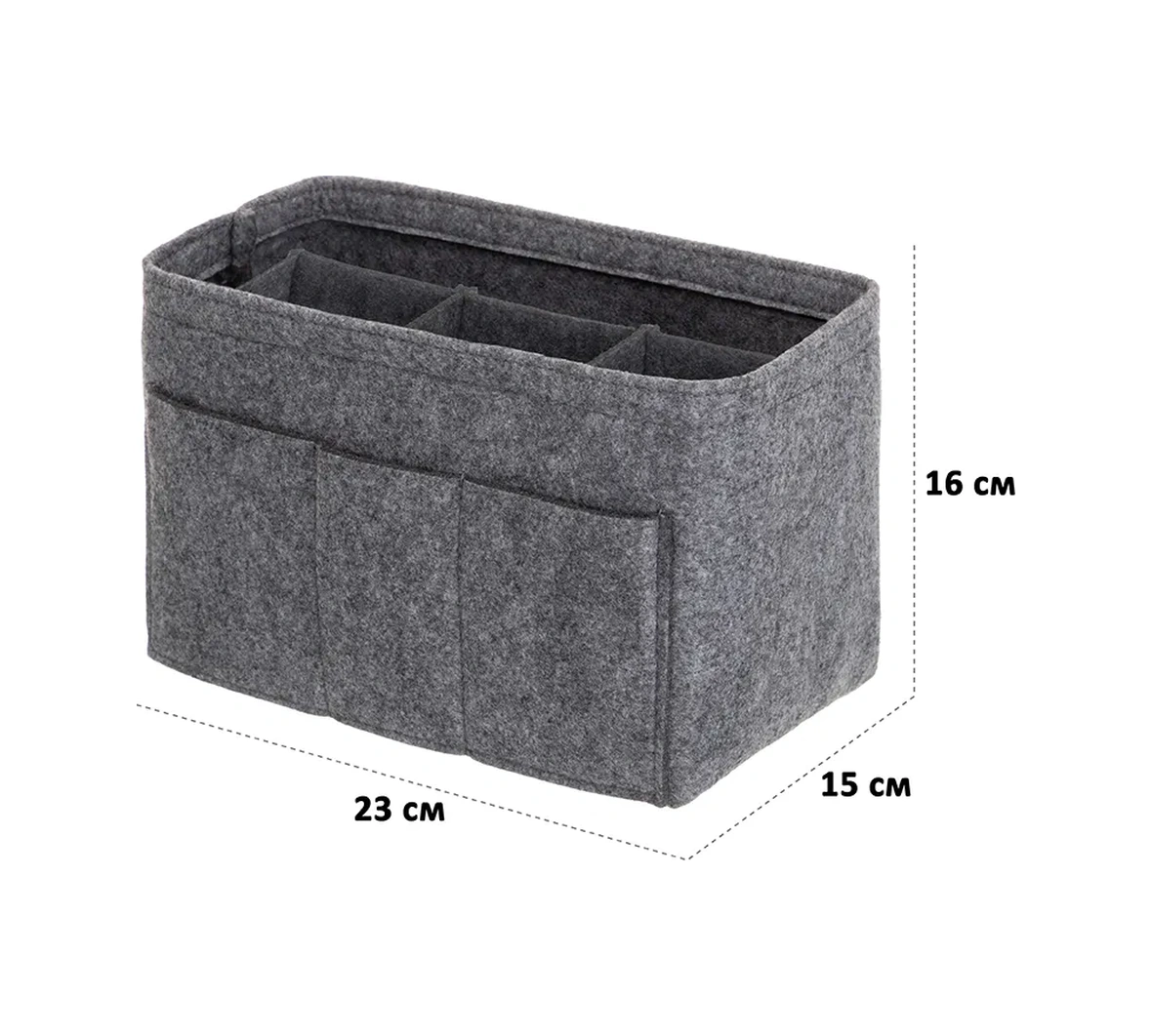 El Casa Katlanabilir Depolama Organizatörü, 23x15x16 Cm 299481917 Gri