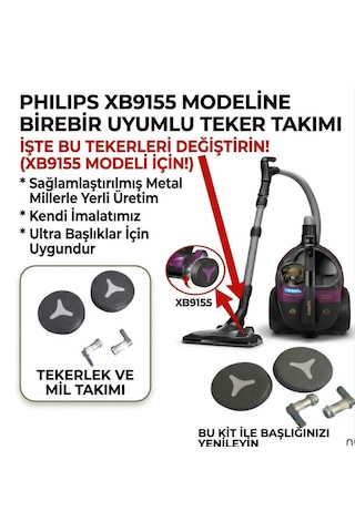 Philips Marathon Ultimate Xb9155/07 Emici Başlık Teker Takımı 1 Takım 2 Adet