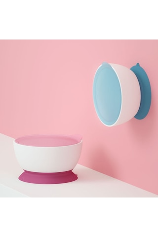 Sones Bebek Tamamlayıcı Gıda Kabı Kapaklı Bebek Beslenme Sofra Takımı Vakumlu Kase Mavi