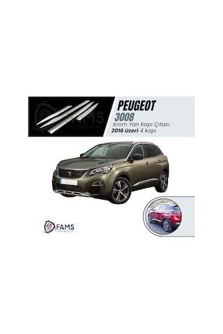 Peugeot 3008 Krom Yan Kapı Çıtası 4 Kapı 2016 ve Üzeri