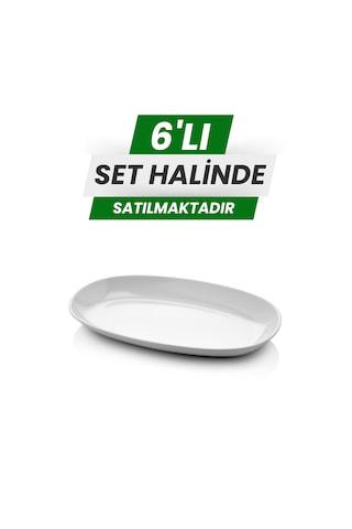 Alezy 606 Göreme Melamin Termostar Oval Kayık Tabak 19x11cm Beyaz