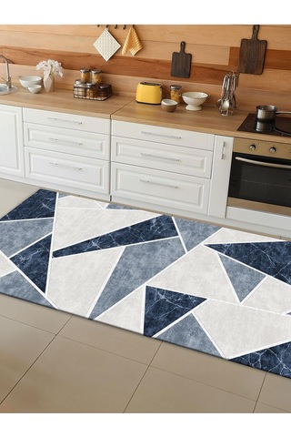 Makinede Yıkanabilir Kaymaz Taban Leke Tutmaz Dijital Baskı Mutfak Halısı 6601m 001
