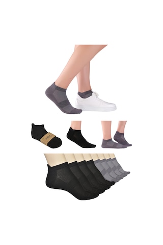 Elyfer 8 Çift Bambu Kadın-Erkek Unisex Yumuşak Terletmez Patik Çorap