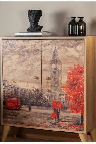 Ricky Londra / 4 Raflı 4 Kapaklı Çok Amaçlı Mutfak Dolabı Banyo Dolabı Çok Amaçlı Dolap