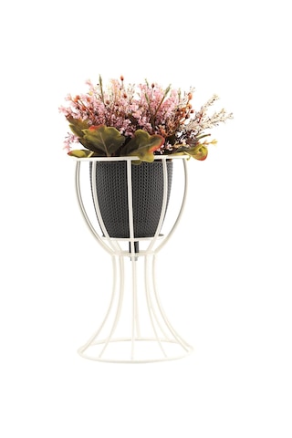 Anafor Saksılık Beyaz 25 Cm Siyah Saksı