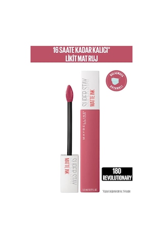 Maybelline New York Süper Stay Matte Ink Likit Mat Ruj 180 Revolutionary 5 ML